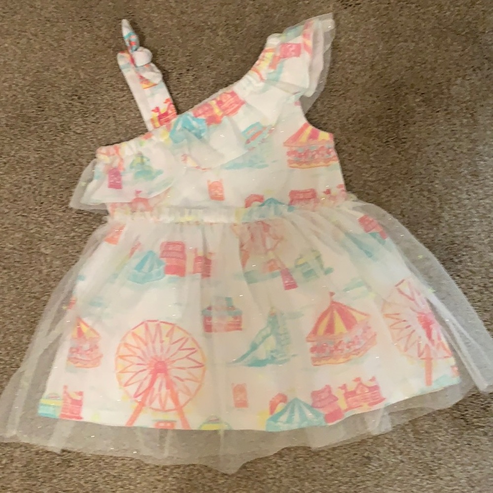 Baby girl’s summertime sundress w/ tulle overlay